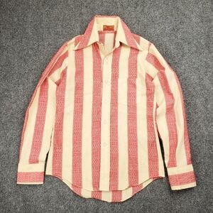 Vintage 70s Van Heusen 417 Shirt 16 13.5 Western Striped Dagger Fitted Blouse